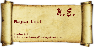 Majsa Emil névjegykártya